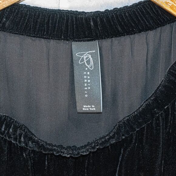 Zero + Maria Cornejo Women's Ruched Bubble Top in velvet Black size 2 - Picture 2 of 8